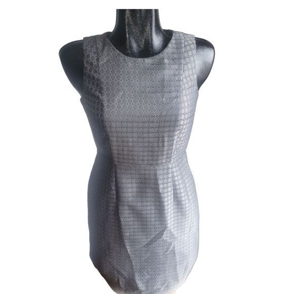 Banana Republic Gray Patterned Sleeveless Sheath Business Office Dress 2P - Picture 1 of 7